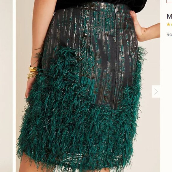 NWT Anthropologie SOLD OUT Maeve Jessa Feathered Mini STUNNING Skirt SIZE 2 - Picture 9 of 11
